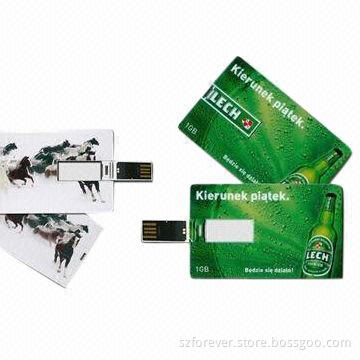 Credit Card-shaped USB Flash Drives, Available in CMYK Printing, Measures 85.3 x 54.2 x 3mm